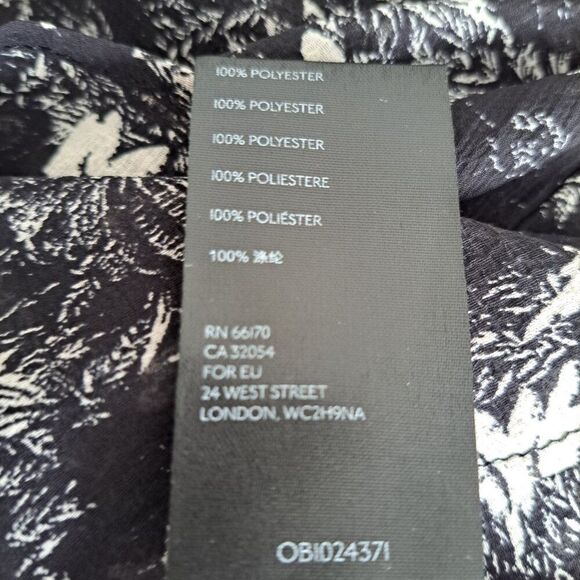 Free People Women's These Dreams Long Sleeve Black Floral Ruffled Neck Sz Med - Picture 9 of 9